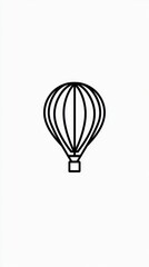 Naklejka premium Hot Air Balloon Icon - Simple Line Art Design