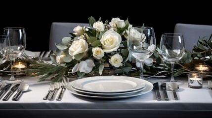 modern table with christmas