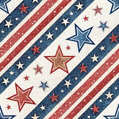 Tilt-Shift Memorial Day Glitter Stripes Background AI Photo