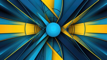 geometric blue yellow background