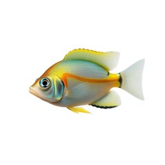 Yellow-Banded Gourami: A Splash of Color Amidst Pristine White