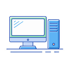 desktop computer icon, desktop computer vector illustration-simple illustration of desktop computer, perfect for desktop computer logos and icons