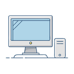 desktop computer icon, desktop computer vector illustration-simple illustration of desktop computer, perfect for desktop computer logos and icons