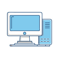 desktop computer icon, desktop computer vector illustration-simple illustration of desktop computer, perfect for desktop computer logos and icons