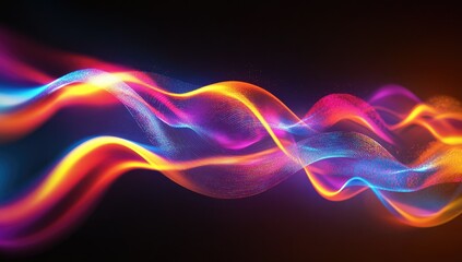 Abstract vibrant wavy lines digital art