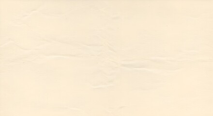 Blank cream-colored paper texture with subtle crumples and creases, soft folds, natural shadows, and a matte finish, ideal for a poster background
