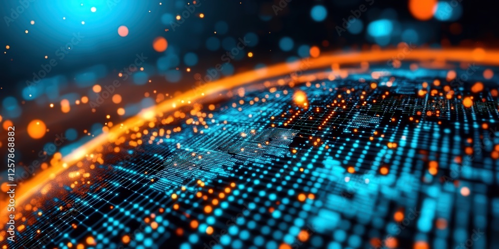 Poster global cybersecurity hub monitoring and protecting digital data worldwide graphic representation hig