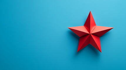 Blue Background with a Red Star