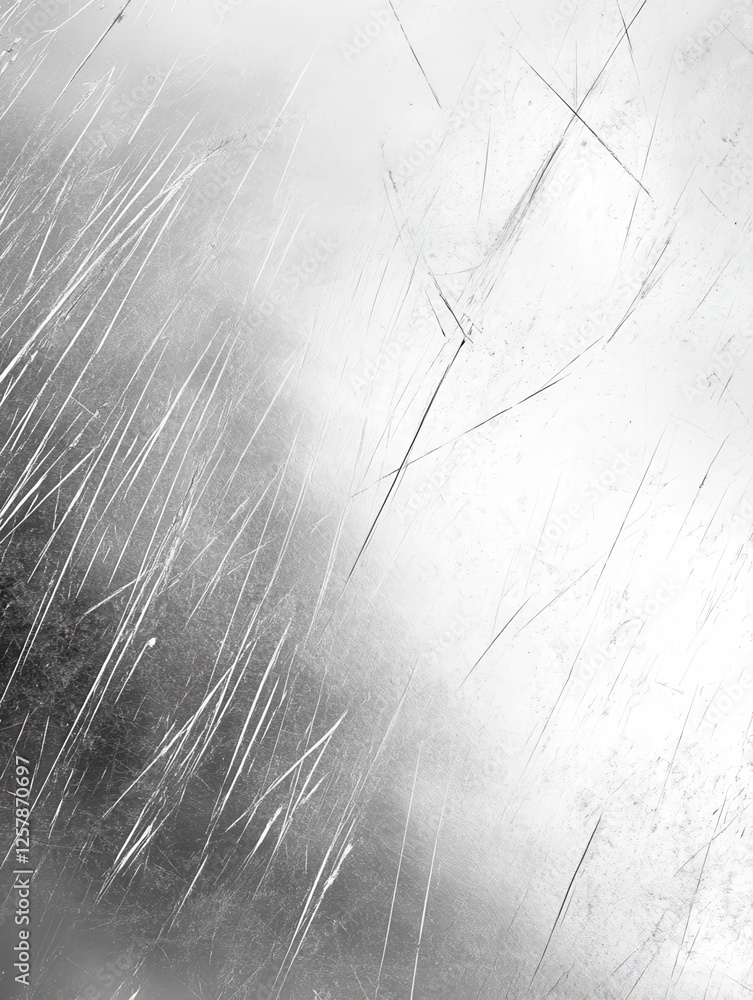 Poster silver gradient with scratch marks. grunge erased texture