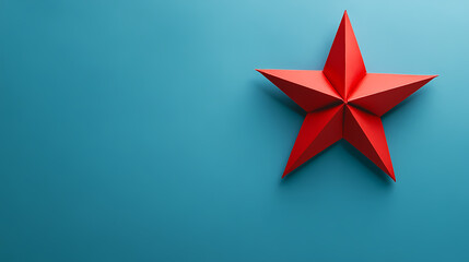 Blue Background with a Red Star