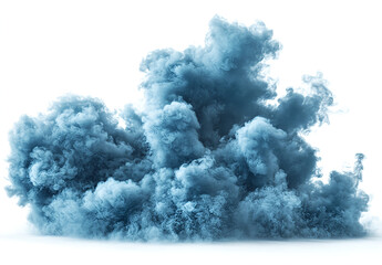 Abstract blue watercolor background with smoke, white background, isolated on the edges, minimalist style, soft color blend, vector illustration, high resolution, professional photograph, super 