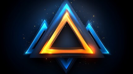 Glowing Triangles Abstract Neon Art Design