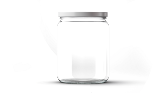 A Simple Empty Jar A clean, transparent jar stands ready, its sleek design catching the light, symbolizing potential and the beginning of something new