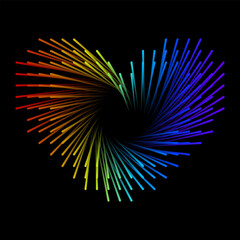 Dotted pattern as Heart form. 3D effect Background illustration