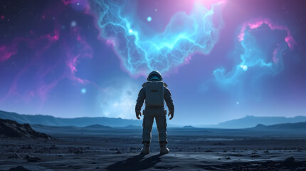 Obraz premium man on the moon