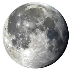 3d moon isolated on white background