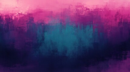 Vibrant pink and teal abstract painting softly blends colors creating a dreamy atmospheric mood. AI Generated