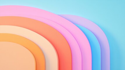 Fototapeta premium Pastel Curved Stripes Abstract Design Art Backdrop