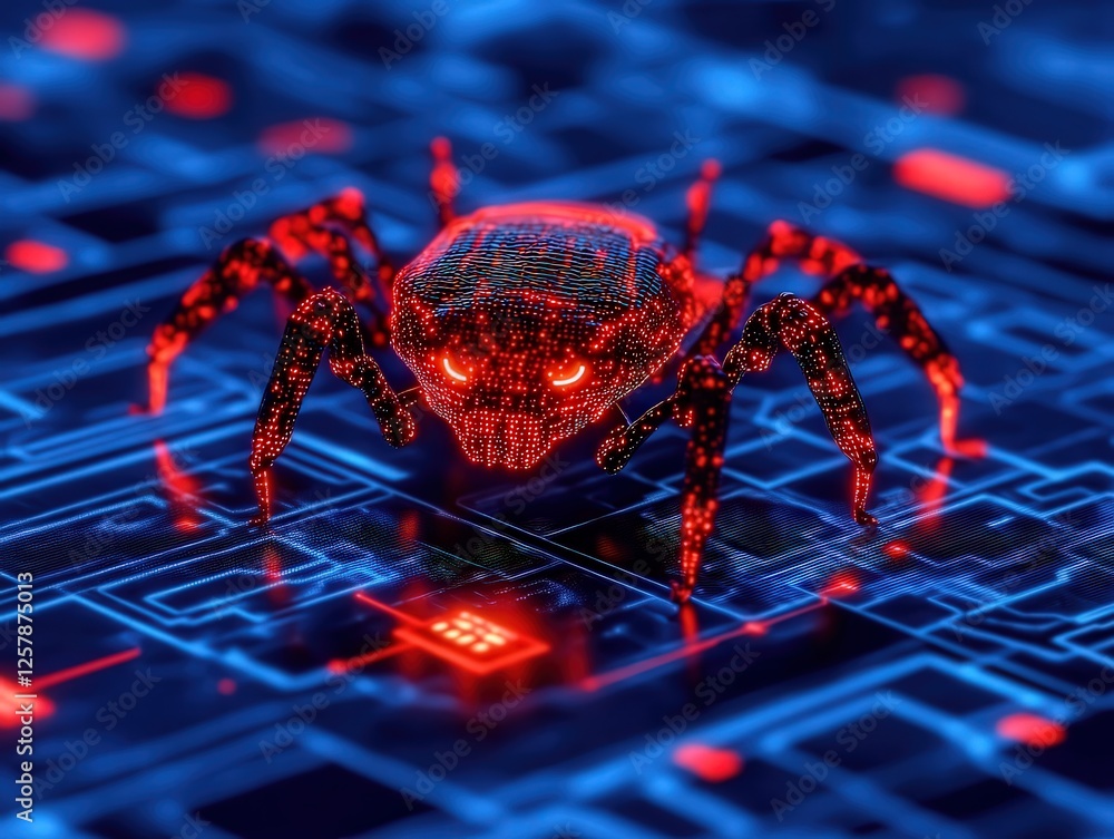 Poster intrusion alert screen display cybersecurity lab visual data analysis digital space close-up view te