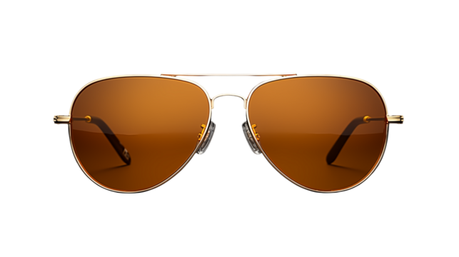  Elegant gold aviator sunglasses, featuring a sleek metal frame and brown lenses, capturing a timeless fashion accessory's detail, the glasses exude sophistication and style