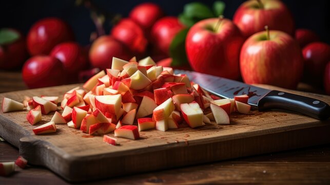 fresh diced red apples