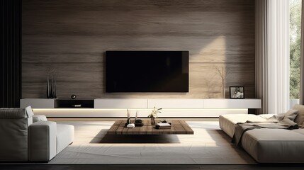 sleek tv on a wall