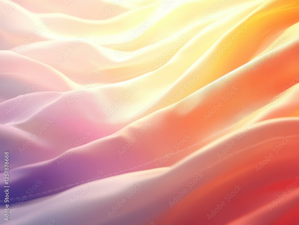 Poster Soft Abstract Folds Gradient Waves Peach Pink Violet Aesthetic Background Texture Design Element