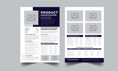 Technical Data Sheet layout template With 2 Style design layout
