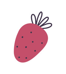 Strawberry in flat style. Abstraction.
