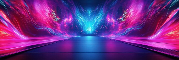 Abstract Background. Fantasy Scifi Gaming Scene in Cyberpunk VR Metaverse