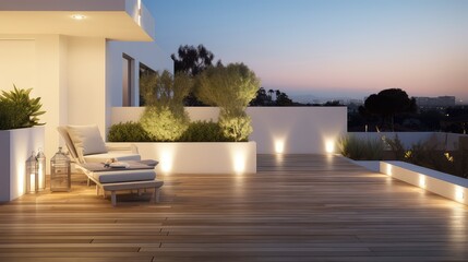 Fototapeta premium deck white wood lights