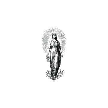 Frigg norse goddess mythology design vector template logo t-shirt illustration