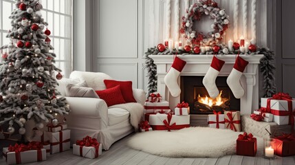 accents christmas red white