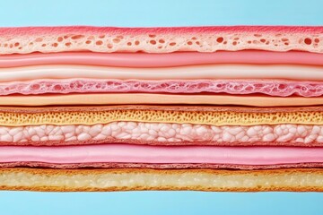 Detailed illustration of skin layers and cellular structure educational content scientific environment top-down view