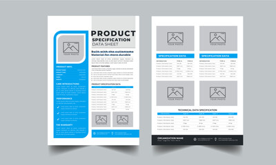 Technical Data Sheet layout template With 2 Style design layout