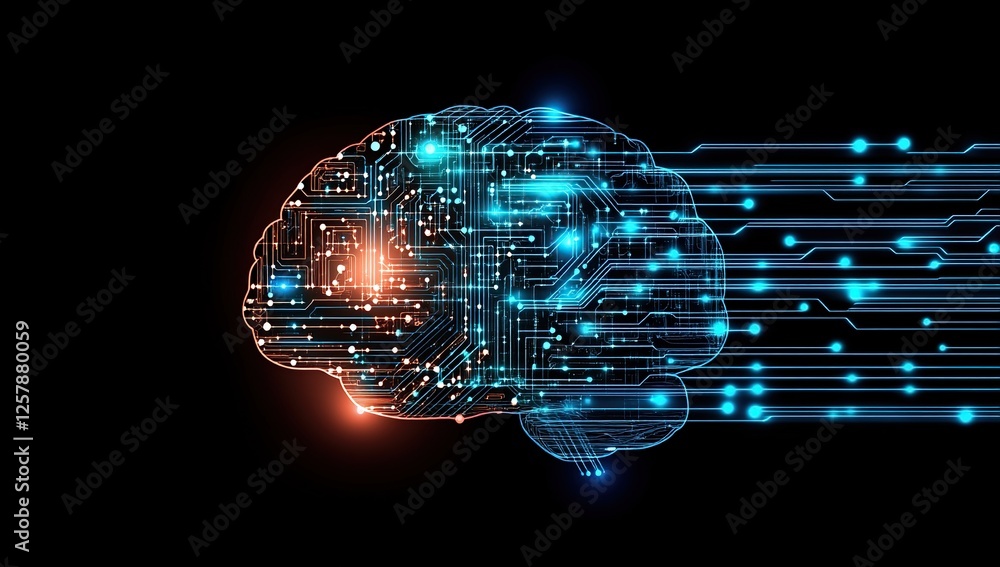 Poster exploring the digital brain: neural networks and artificial intelligence systems' advancements