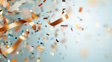 Abstract Colorful Confetti And Ribbons Background