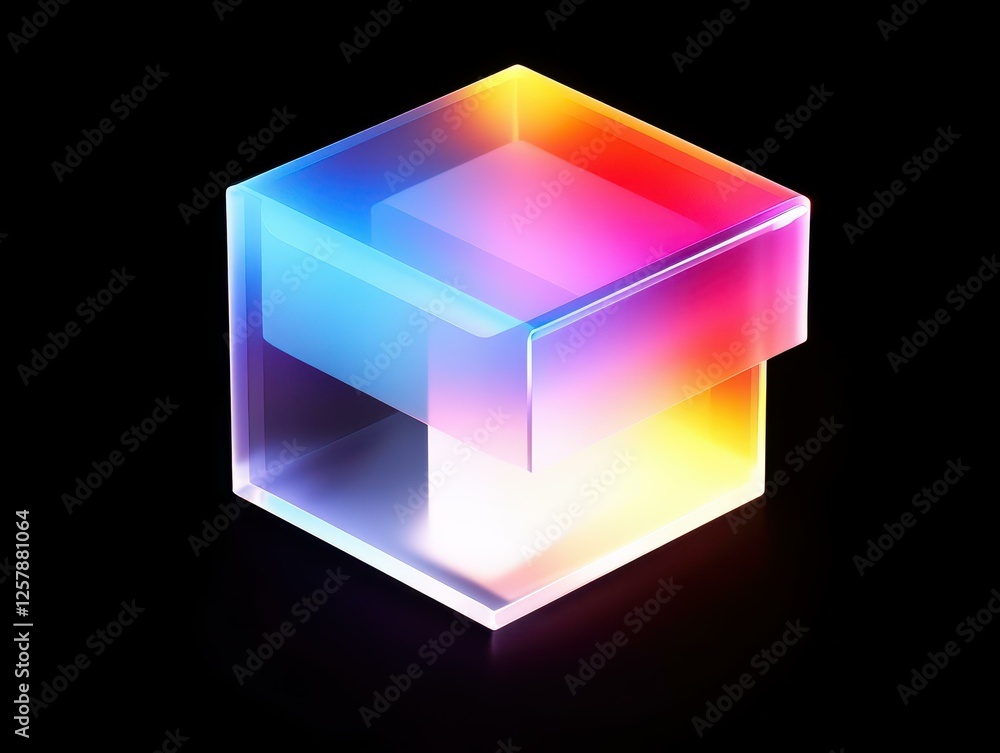 Poster abstract prism cube colorful spectrum