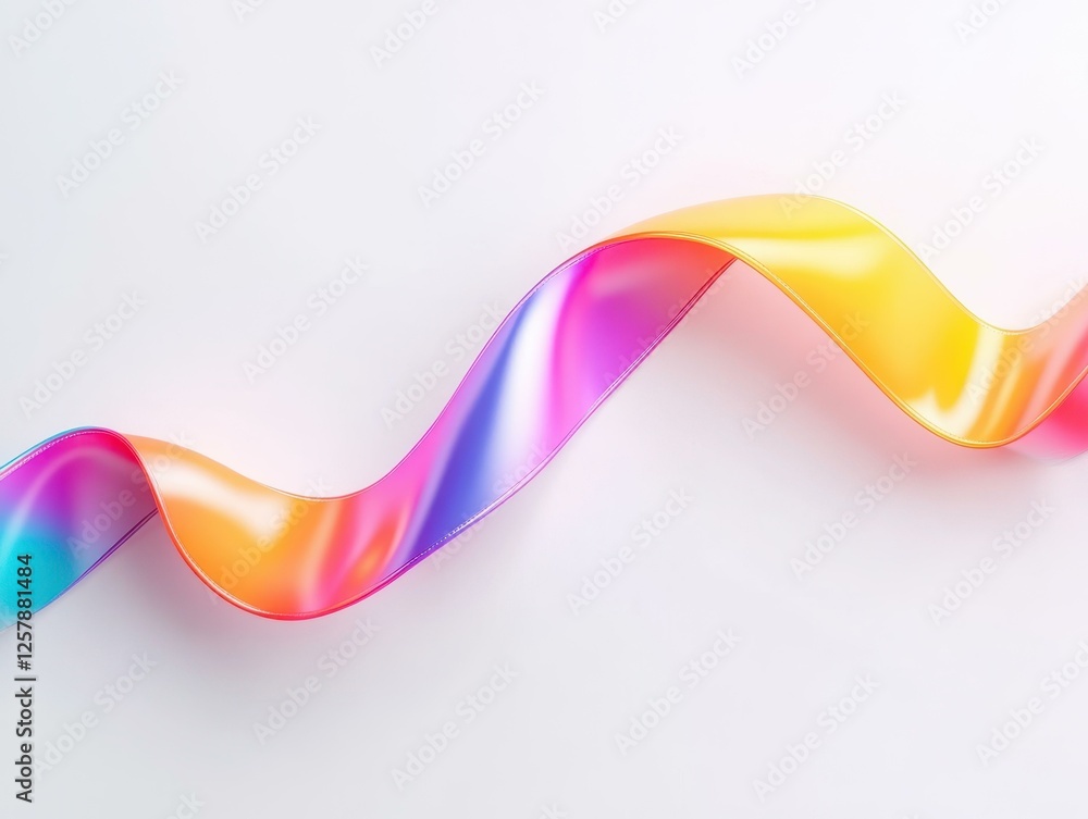 Poster Abstract Colorful Ribbon Artistic Curve Design Element