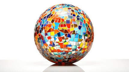 mosaic globe isolated on white