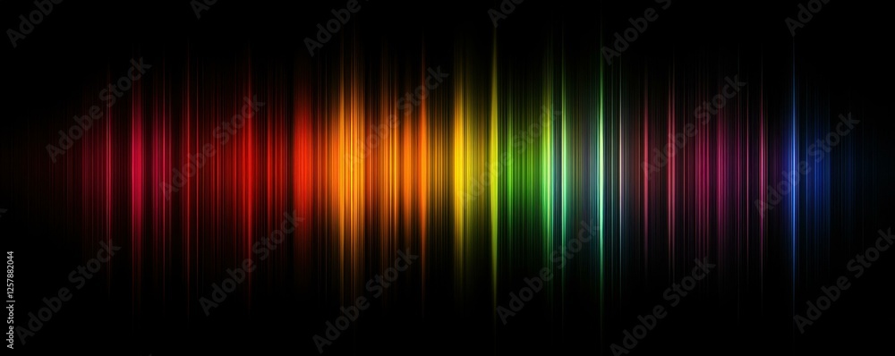Poster colorful abstract spectrum lines in dark background