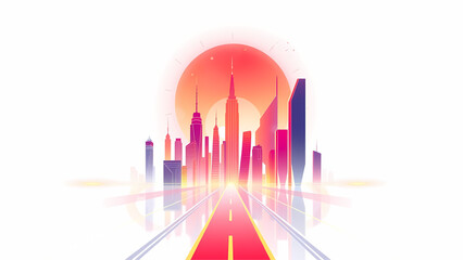 abstract colorful background city