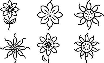 Obraz premium Floral Silhouette Vector Collection