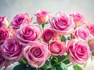 Surreal pink rose photography; a fantastical bloom, artistically rendered, isolated on white, evokes a dreamy aesthetic.