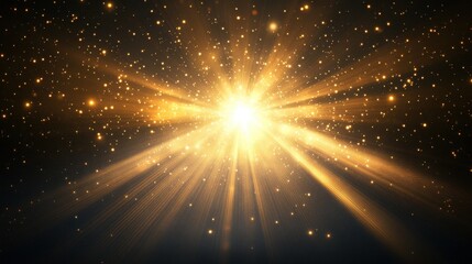 Fototapeta premium Bright festive fireworks. Light rays on a dark sky background. Abstract rays of light.
