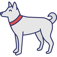 Dog  Vector Icon Set with Transparent Background