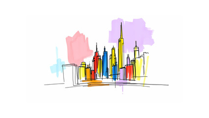 abstract colorful city