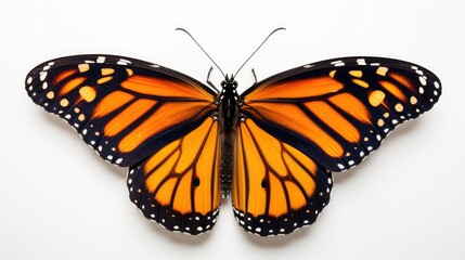 Obraz premium veins monarch butterfly white background