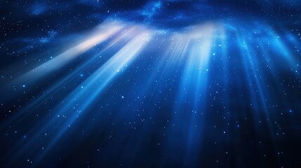 Abstract bright night city wallpaper with light rays. Landing page and website concept