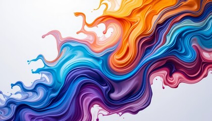 Obraz premium Abstract colorful liquid waves in a digital painting